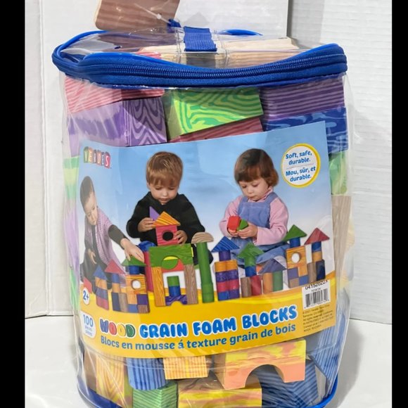 Other 10pc Sealed Woodgrain Foam Building Blocks Verdes New Poshmark